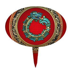 [200] Serpent God Quetzalcoatl [Jade] Cake Topper
