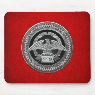 [200] Silver Roman Imperial Eagle over Medallion Mouse Pad