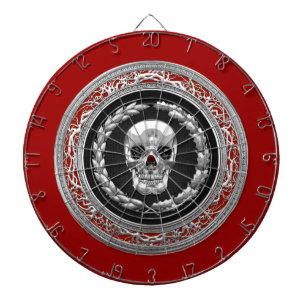 [200] Silver Skull Dartboard With Darts