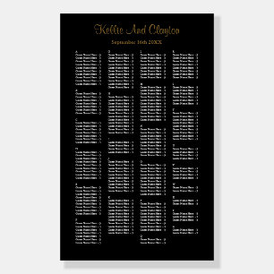 200 Simple Black Wedding Seating Chart Foam Board