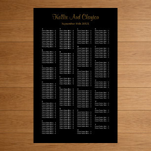 200 Simple Black Wedding Seating Chart Foam Board