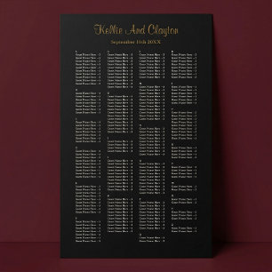 200 Simple Black Wedding Seating Chart Foam Board