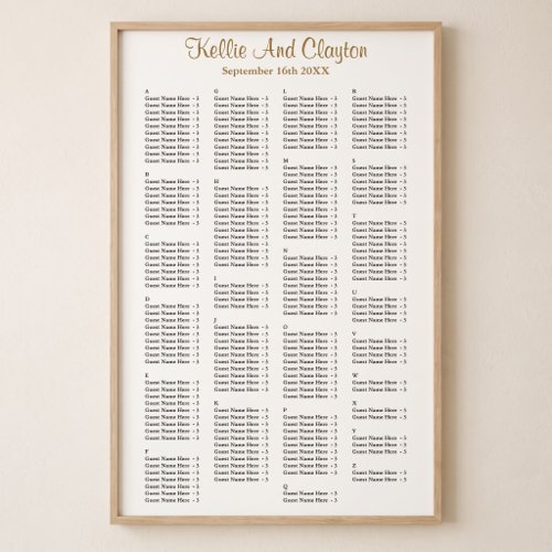 200 Simple Wedding Seating Chart