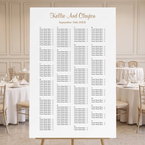 200 Simple Wedding Seating Chart Foam Board