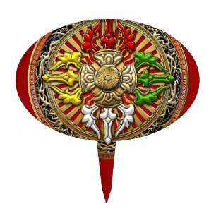 [200] Tibetan Double Dorje Mandala Cake Topper