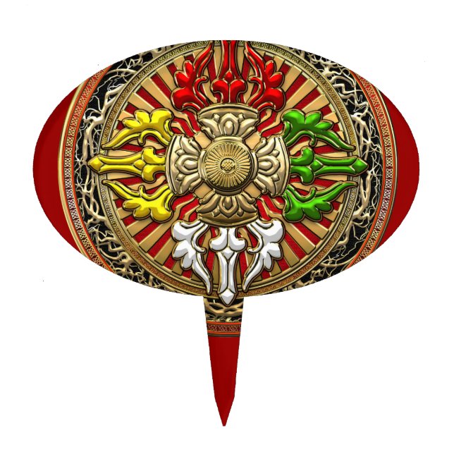 [200] Tibetan Double Dorje Mandala Cake Topper (Front)