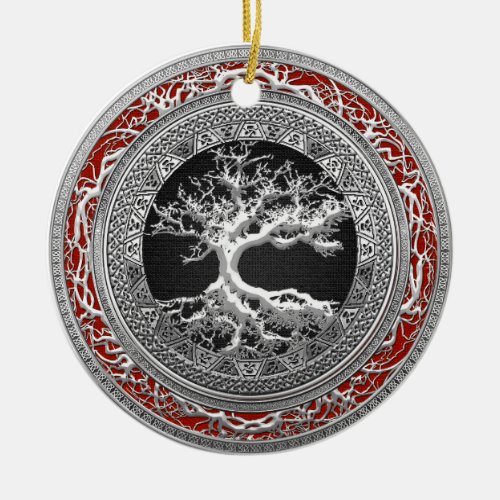 200 Treasure Trove Celtic Tree of Life Silver Ceramic Ornament