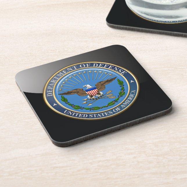[200] U.S. Department of Defense (DOD) Emblem [3D] Beverage Coaster (Left Side)