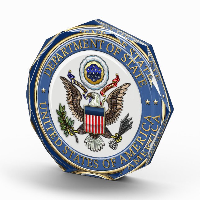 [200] U.S. Department of State (DoS) Emblem [3D] Acrylic Award (Right)