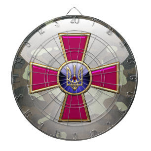 [200] Ukrainian Armed Forces Emblem Dartboard With Darts