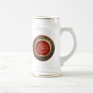 [200] Vegvisir - Viking Gold Magic Runic Compass Beer Stein