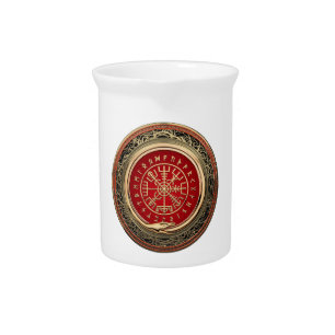 [200] Vegvisir - Viking Gold Magic Runic Compass Beverage Pitcher