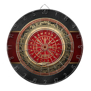 [200] Vegvisir - Viking Gold Magic Runic Compass Dart Board