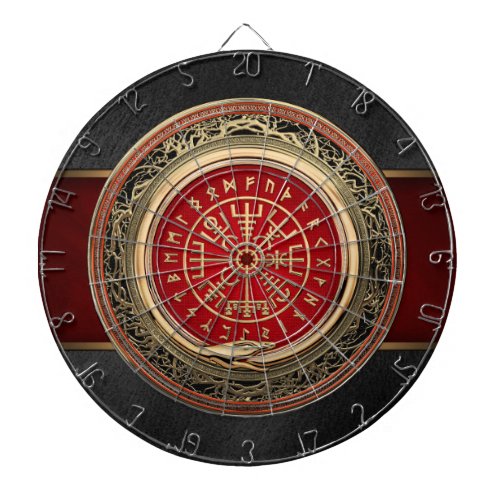 200 Vegvisir _ Viking Gold Magic Runic Compass Dart Board