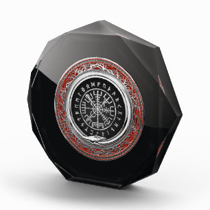 [200] Vegvisir - Viking Silver Magic Runic Compass Acrylic Award
