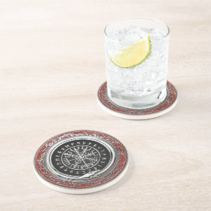 [200] Vegvisir - Viking Silver Magic Runic Compass Coaster