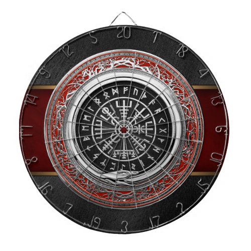 200 Vegvisir _ Viking Silver Magic Runic Compass Dart Board