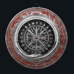 [200] Vegvisir - Viking Silver Magic Runic Compass Dart Board<br><div class="desc">Introducing ‘Viking Treasures’ Collection by Serge Averbukh, showcasing convergent media paintings of various Viking relics, artifacts and historic treasures. Here you will find fine art pieces, featuring Vegvisir - Viking Silver Magic Runic Compass. A Vegvisir (Icelandic 'sign post') is an Icelandic magical stave intended to help the bearer find their...</div>
