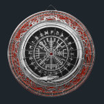 [200] Vegvisir - Viking Silver Magic Runic Compass Dart Board<br><div class="desc">Introducing ‘Viking Treasures’ Collection by Serge Averbukh, showcasing convergent media paintings of various Viking relics, artifacts and historic treasures. Here you will find fine art pieces, featuring Vegvisir - Viking Silver Magic Runic Compass. A Vegvisir (Icelandic 'sign post') is an Icelandic magical stave intended to help the bearer find their...</div>