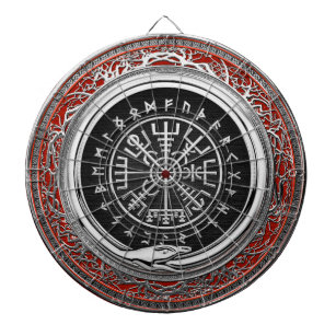 [200] Vegvisir - Viking Silver Magic Runic Compass Dart Board
