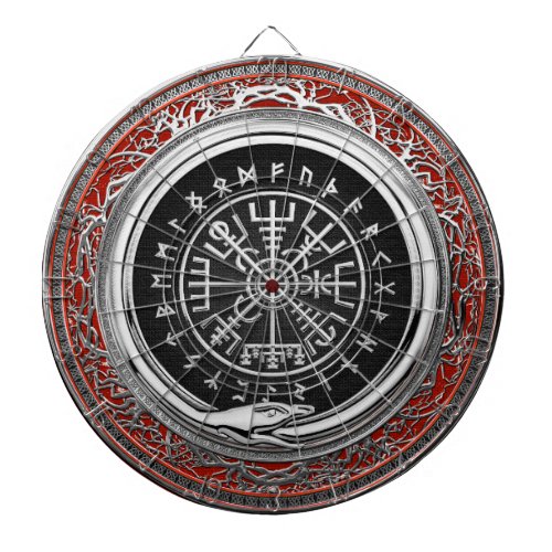 200 Vegvisir _ Viking Silver Magic Runic Compass Dart Board