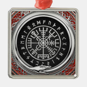 [200] Vegvisir - Viking Silver Magic Runic Compass Metal Ornament