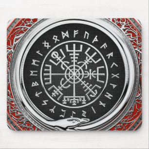 [200] Vegvisir - Viking Silver Magic Runic Compass Mouse Pad