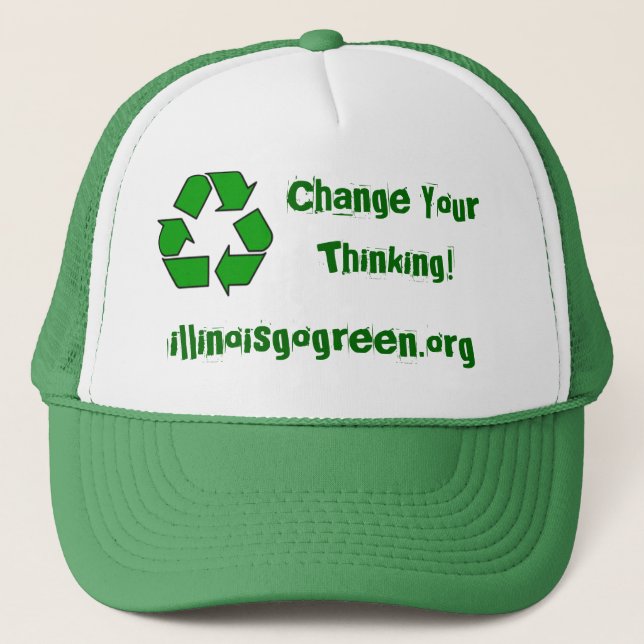 200px-Recycle001.svg, illinoisgogreen.org, Chan... Trucker Hat (Front)