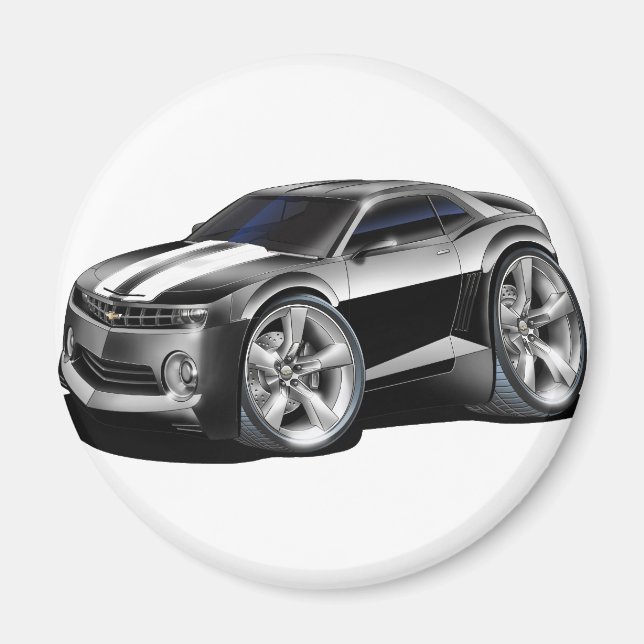 2010-11 Camaro Black-White Car Magnet (Front)