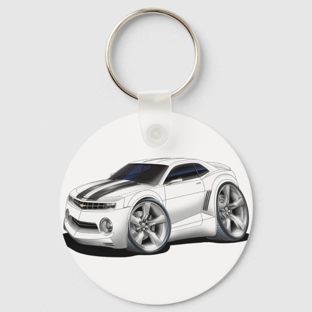 2010-11 Camaro White-Black Car Keychain (Front)