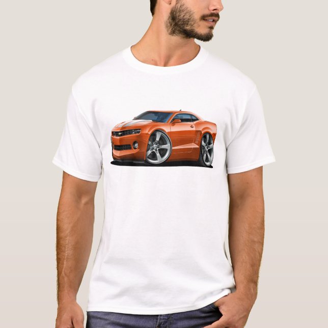 2010-12 Camaro Orange-White Car T-Shirt (Front)