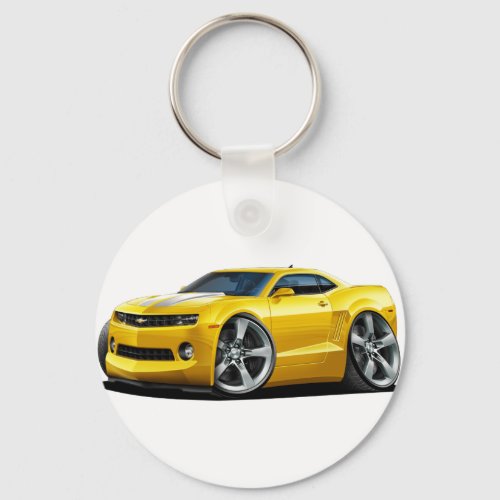 2010_12 Camaro Yellow_White Car Keychain