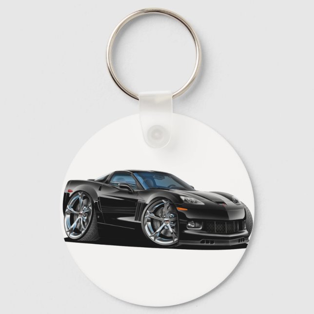 2010-12 Corvette Black Car Keychain (Front)