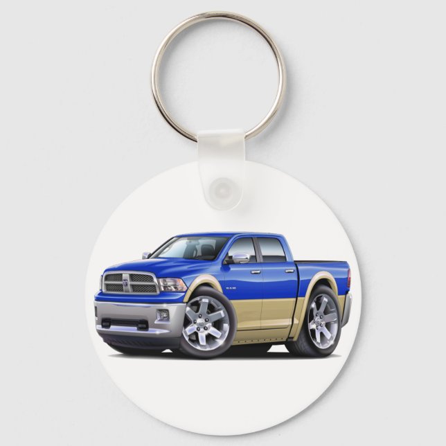 2010-12 Ram Dual Blue-Tan Truck Keychain (Front)