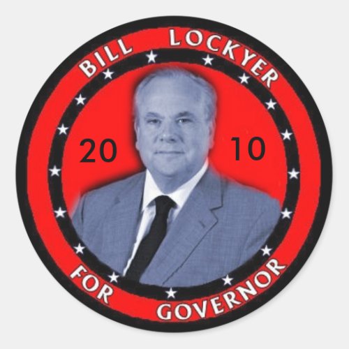 2010 Bill Lockyer Round Stickers