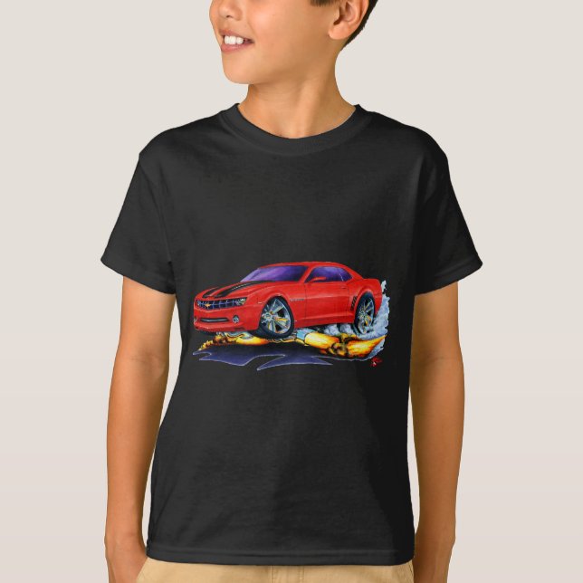2010 Camaro Red-Black Car T-Shirt (Front)