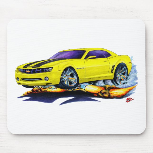 2010 Camaro Yellow-Black Car Mouse Pad (Front)