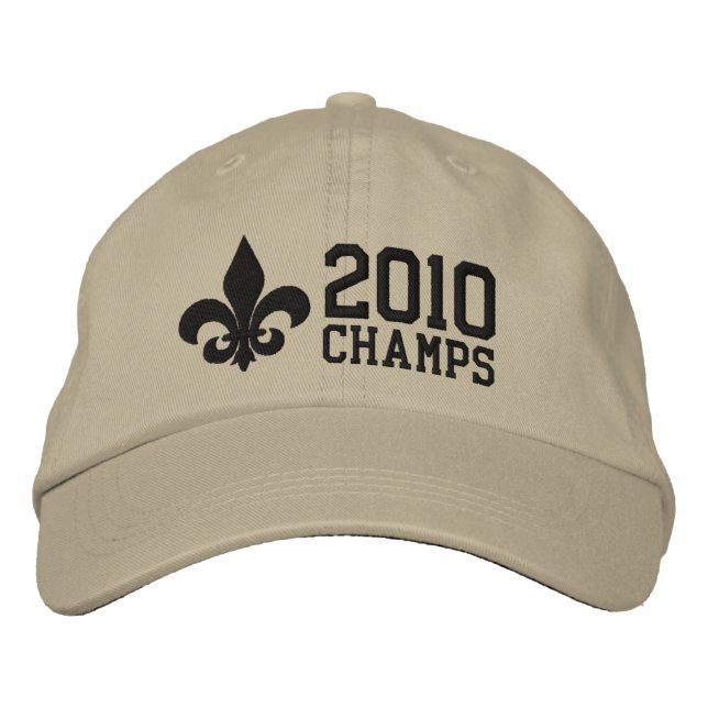 2010 Champs Fleur De Lis NOLA Embroidered Baseball Hat (Front)