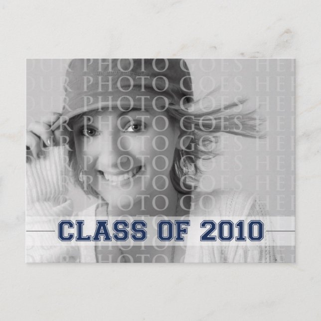 2010 Graduation Invitation Blue Announcement (Front)