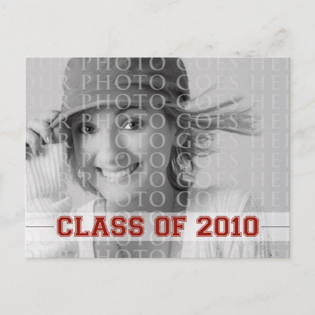 2010 Graduation Invitation Red Announcement (Front)