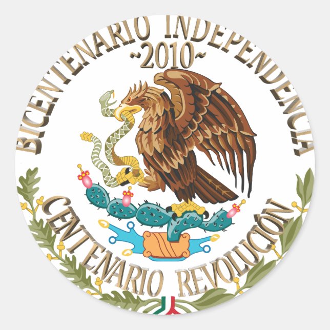 2010 Mexican Independence/Revolution Classic Round Sticker (Front)