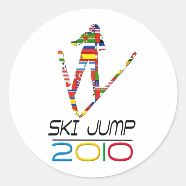 2010: Ski Jump Classic Round Sticker (Front)