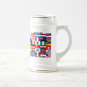 2010 Soccer Teams Flags Beer Stein