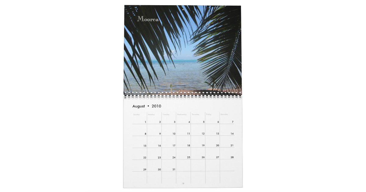 2010 Tahiti Calendar | Zazzle