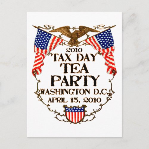 2010 Tax Day Tea Party Invitation Postcard
