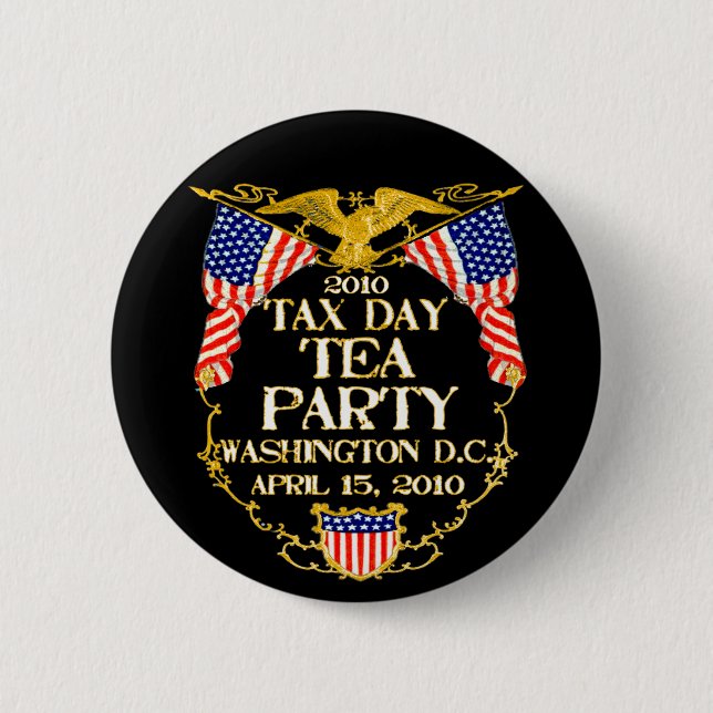 2010 Tax Day Tea Party Pinback Button (Front)