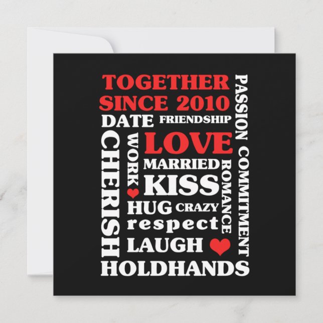 2010 Together Since 10 th Anniversary Gift Invitation (Front)