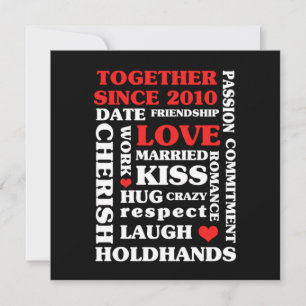 2010 Together Since 10 th Anniversary Gift Invitation