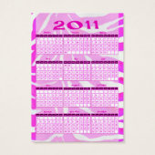 2011 Calendar Business Cards (Back)