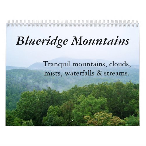 2011 Calendar Tranquil Blue Ridge Mountains Calendar
